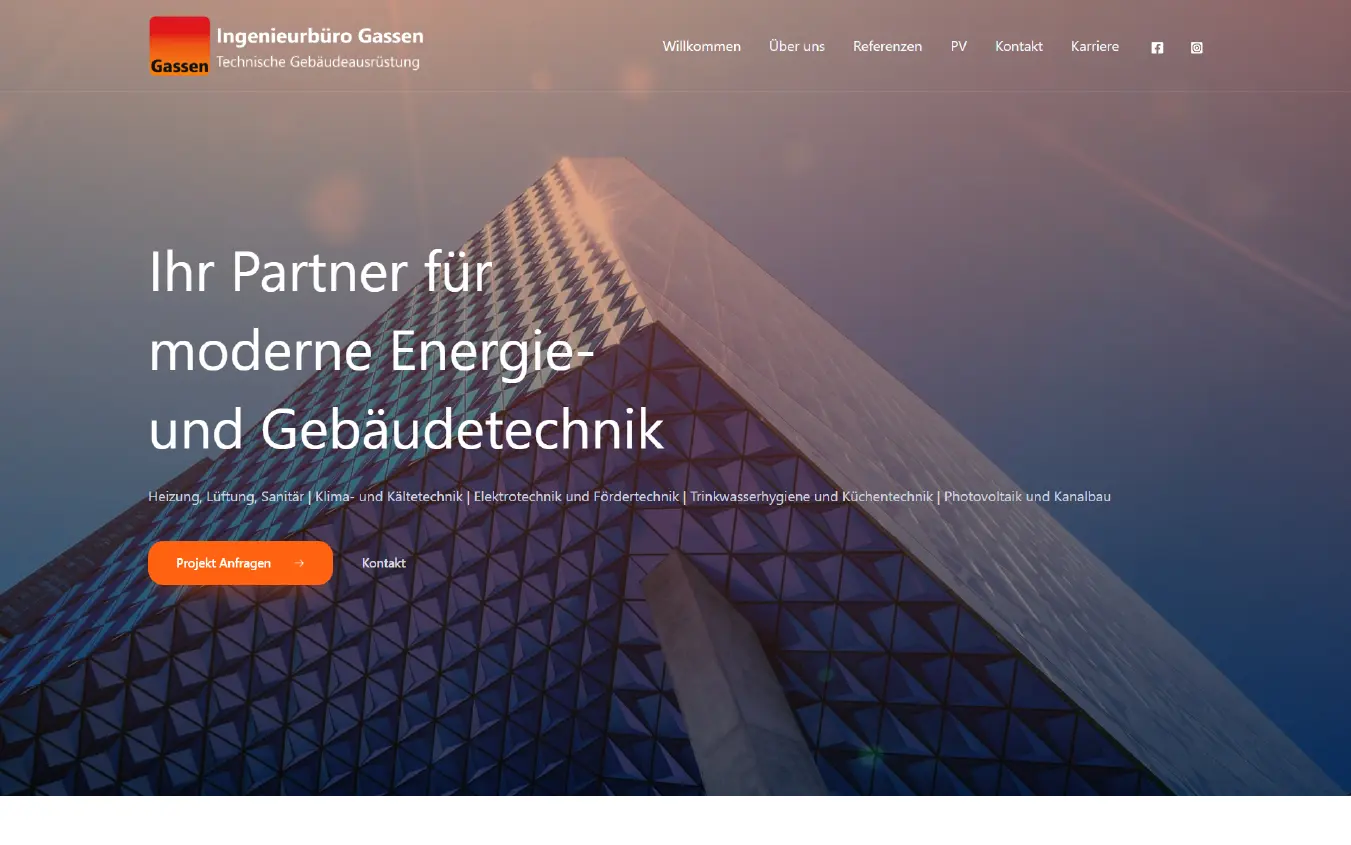 Startseite ibgassen.de — Ingenieurbüro Gassen, Technische Gebäudeausrüstung
