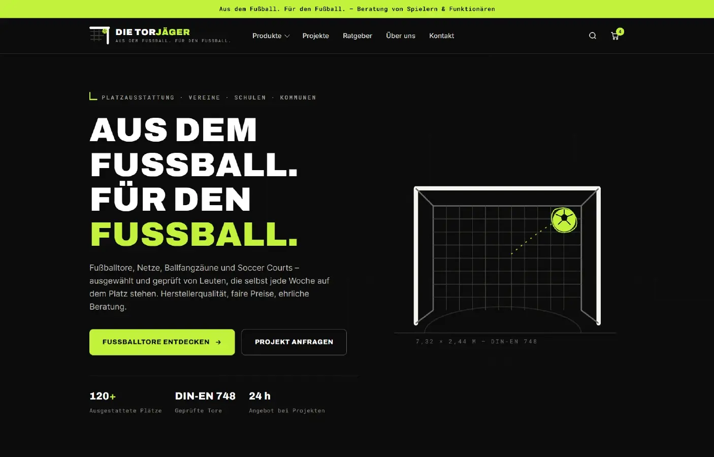 Startseite die-torjaeger.de — Fußballtore, Netze und Platzausstattung