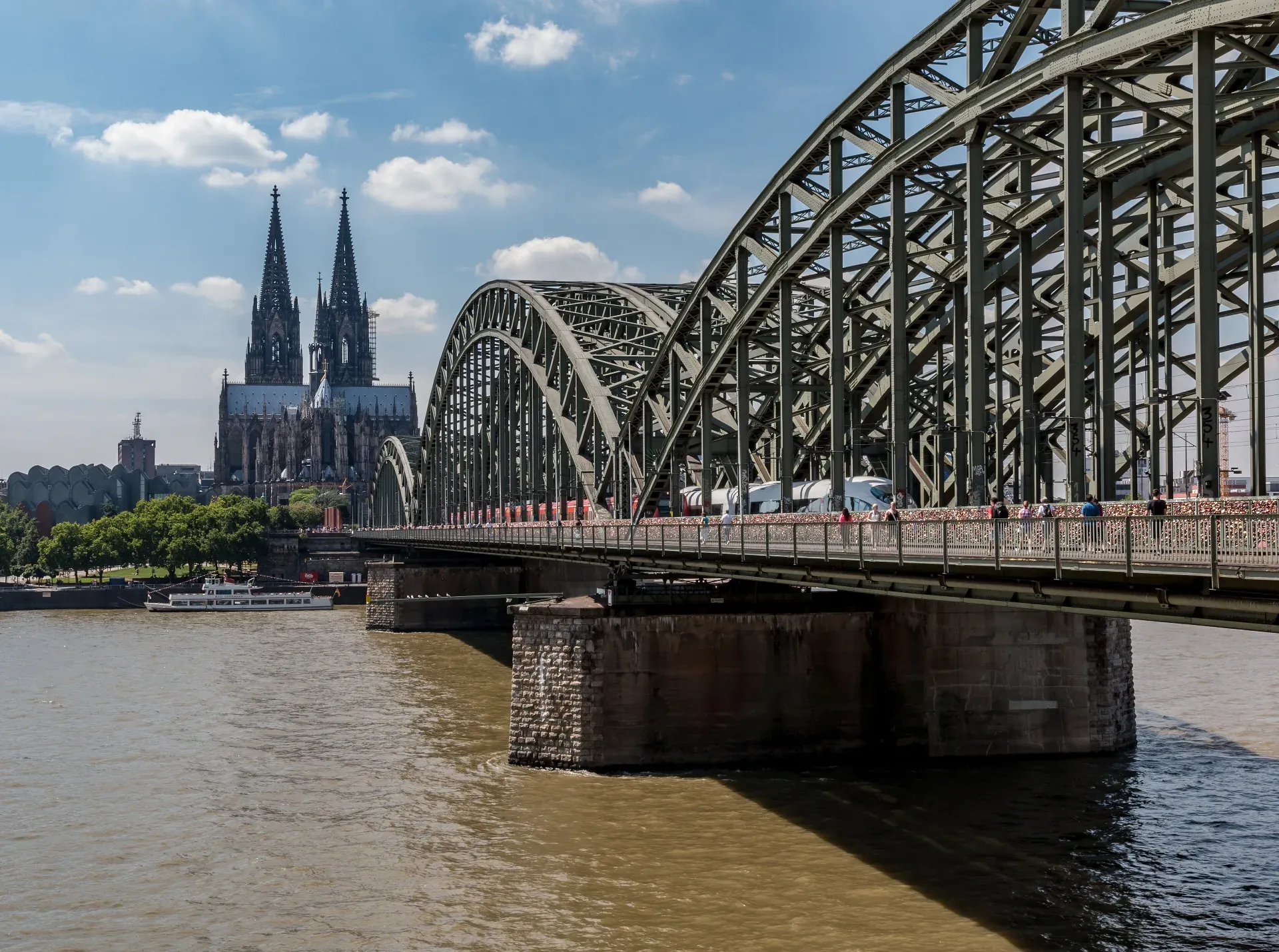 Kölner Dom und Hohenzollernbrücke am Rhein